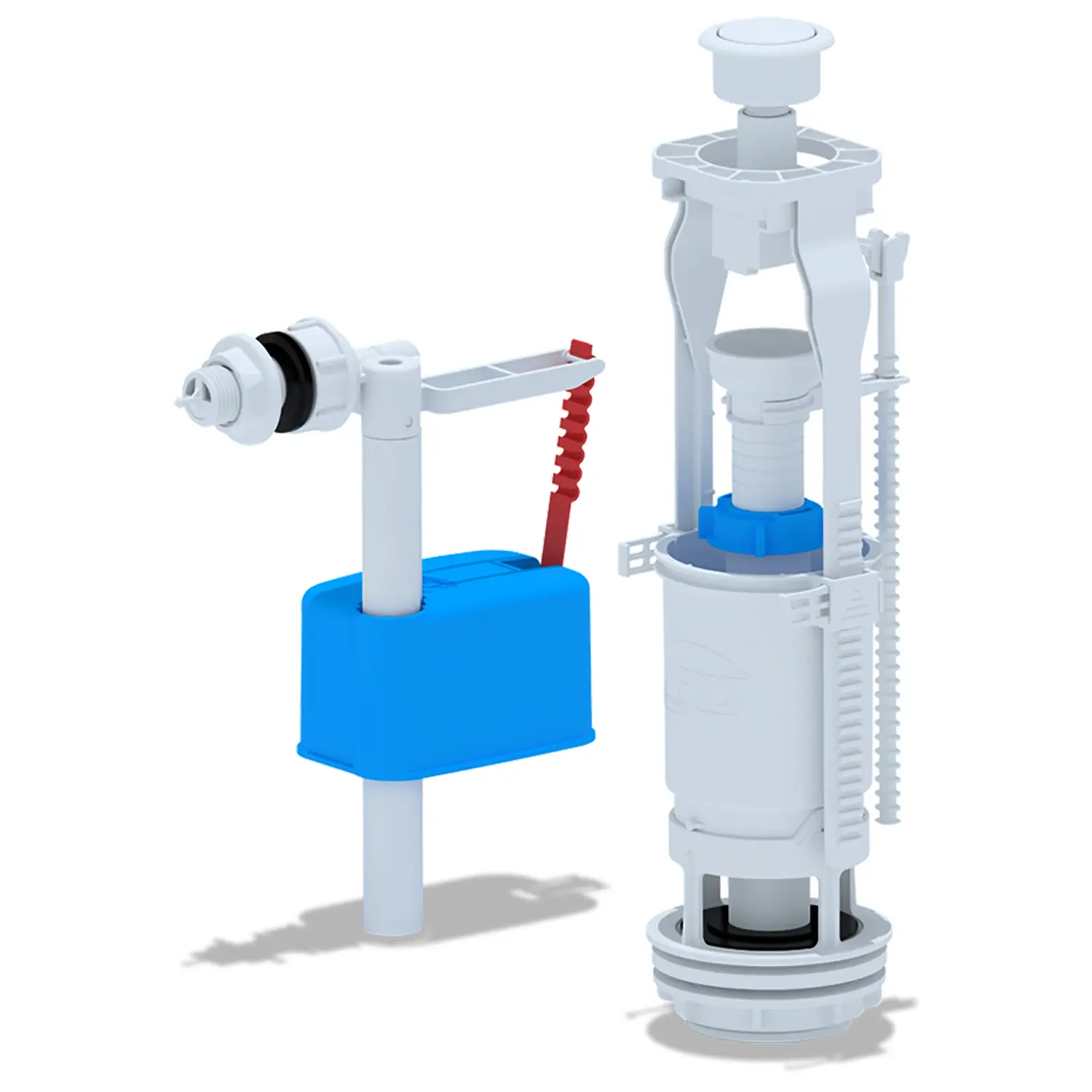Набор с боковой подводкой Ани Пласт G 1/2", с пластиковым штуцером, кнопка белая эконом (WC6050)