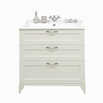 Тумба под раковину AQUATON Леон 80 Н напольная, дуб белый (1A187801LBPS0)