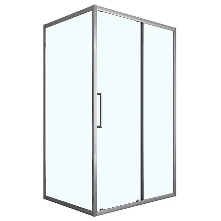 Душевое ограждение Loranto 120x80x190 раздвижная дверь, универсальная, прозрачное стекло 6 мм, профиль серый матовый (CS-AB02GG-128)