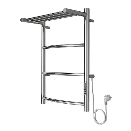 Полотенцесушитель электрический AZARIO VERONA 400/600 3 секции, с полкой, диммер справа, хром (AZ04846P)