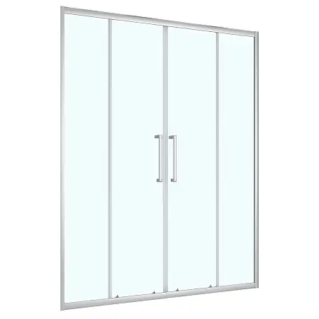 Душевая дверь Loranto 150x190 раздвижная, прозрачное стекло 6 мм, профиль хром (CS-AB04C-150)