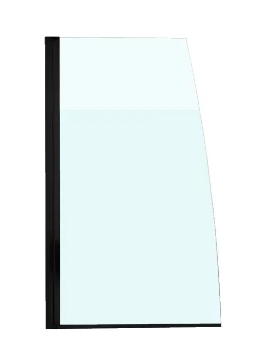 Шторка на ванну Jacob Delafon Serenity 80х145 стекло матовое, профиль Черный (E4933-BL) 