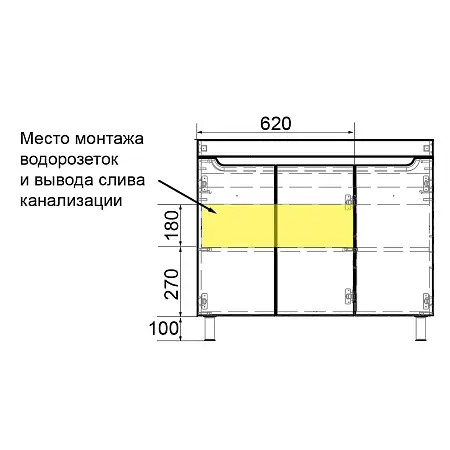 Тумба KANTRI 100 3ДВ_монтаж