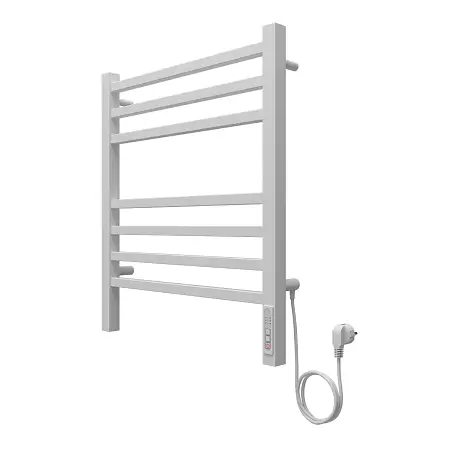 Полотенцесушитель электрический AZARIO Анкона 500/600 квадрат, 7 секций, диммер справа, белый (AZ71856W)