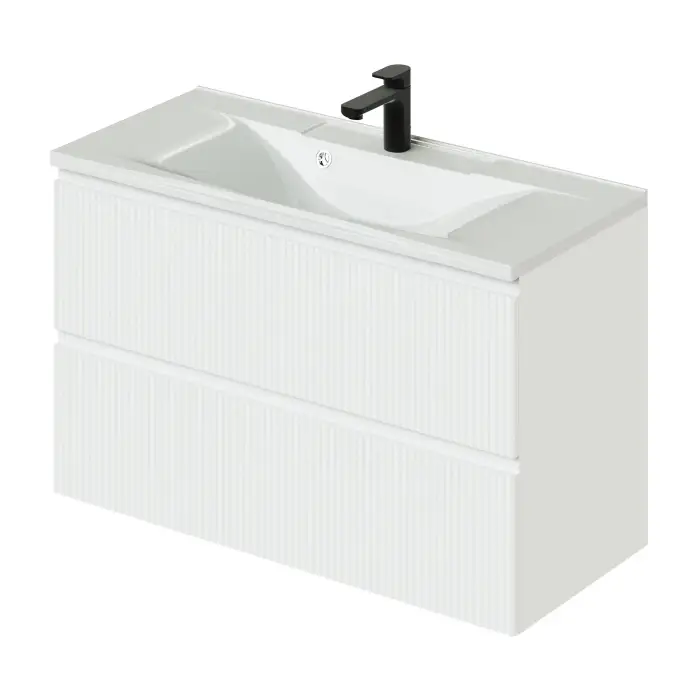 Комплект тумба Итана Kate 100 (987х438х640) подвесная, с раковиной Milena 100 Бланж (CS00091690)