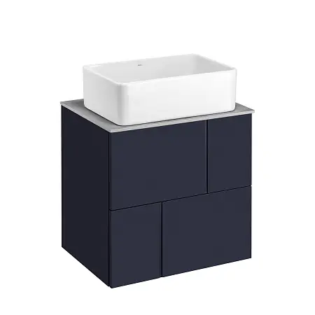 Тумба под раковину Roca Luna 60, подвесная, 2 ящика, синий матовый (Z.RU93.0.776.4)
