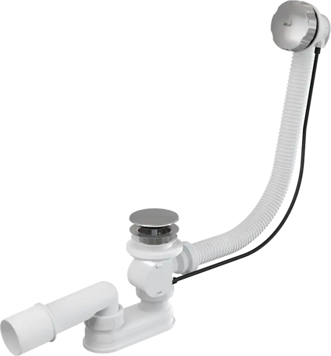 Слив-перелив Alcadrain 55 для ванны, полуавтоматический, хром (A55KM)