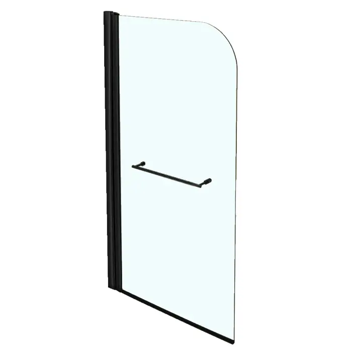 Шторка на ванну Jacob Delafon Odeon Up 80x145 с полотенцедержателем, стекло прозрачное, профиль Черный  (E4932-BL)