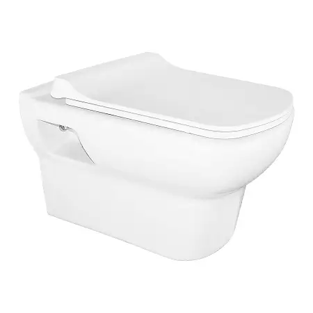 Унитаз подвесной Turavit PLAZA 352х524х345 в комплекте с тонким сиденьем микролифт (PLZ 1710+0419)