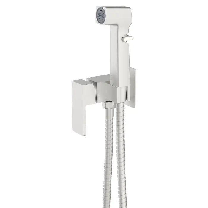 Гигиенический душ Azario Graves со смесителем, керамический картридж, скрытый монтаж, шланг 150 см, сатин (AZ-KFX03BN)