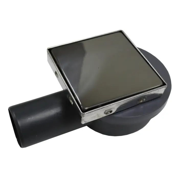 Душевой трап Loranto LIBRA 100x100 мм боковой сток, решетка из нержавеющей стали под плитку, гидрозатвор сухой (3065.0Y050K.10.1)