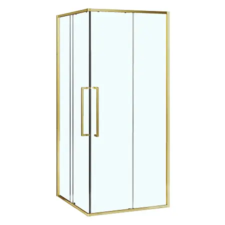 Душевое ограждение Azario SHANGHAI 1000х1000х1950 прозрачное стекло 6 мм, профиль брашированное золото (AZ-R43-100-BGL-CL)