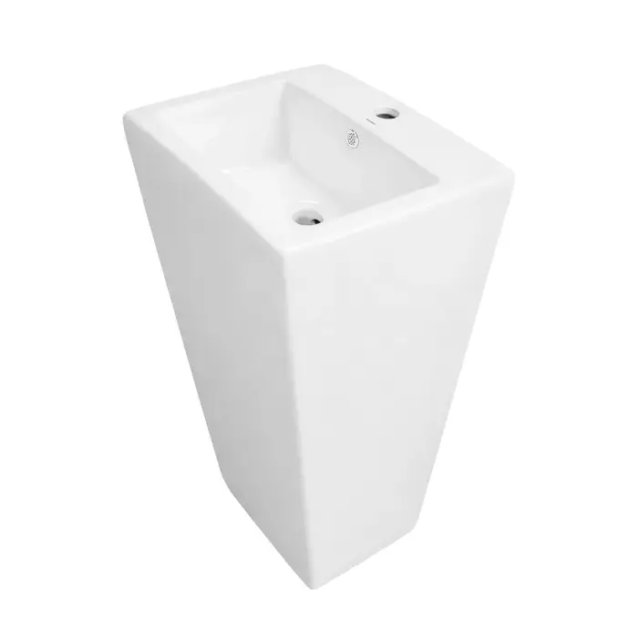 Раковина напольная AZARIO FRETTA SQUARE 440х380х835 отдельностоящая, прямоугольная, белый глянцевый (AZ-303)