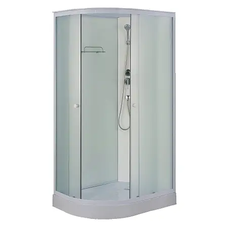 Душевая кабина Loranto 1180х780х2080 правосторонняя, белое заднее стекло, поддон 14 см, матовое стекло 4 мм, профиль белый (CS-877ECTM/W-120)