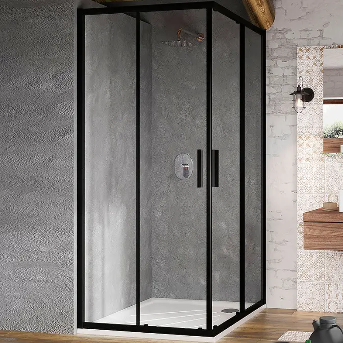 Душевое ограждение Ravak Blix BLSRV2-90 90x90 стекло Transparent, профиль Черный (X1LM70300Z1)