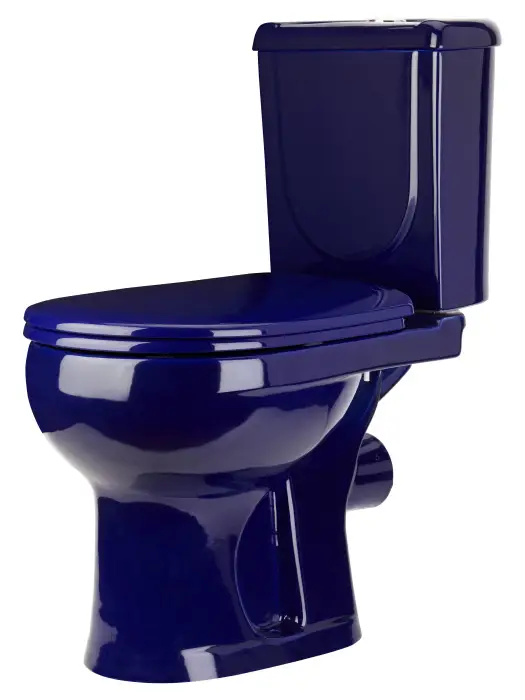 Унитаз-компакт Ирида Стандарт горизонтальный выпуск, с сиденьем, синий (40355130402)