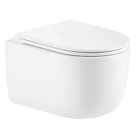 Унитаз подвесной Azario SERENATA 360х485х35 безободковый, система смыва "Скрытое Торнадо", с быстросъемным сиденьем "Микролифт" (AZ-5101T-WHT)