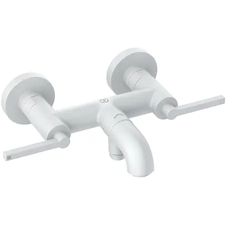 Смеситель для ванны Kludi Nova Fonte Puristic керамеческие кран-буксы, белый матовый (205405315)