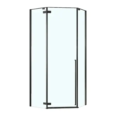 Душевое ограждение Loranto NEO 90x90x195 прозрачное закаленное стекло 8 мм, Easy clean, профиль черный, без поддона (CS-22107B)