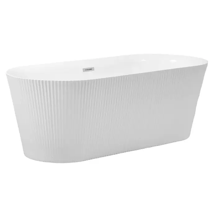 Ванна акриловая Azario ROUSE 1700x750x580 отдельностоящая, рифленые внешние стенки, в комплекте с сифоном и металлической рамой (AZ-6605C)