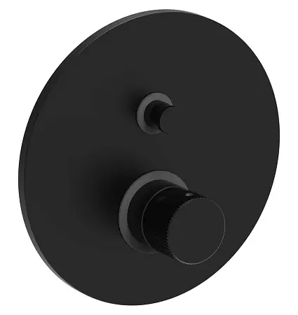 Смеситель для душа Paffoni LIGHT встраиваемый, на 2 выхода, девиатор-кнопка, черный матовый (JO015NO)