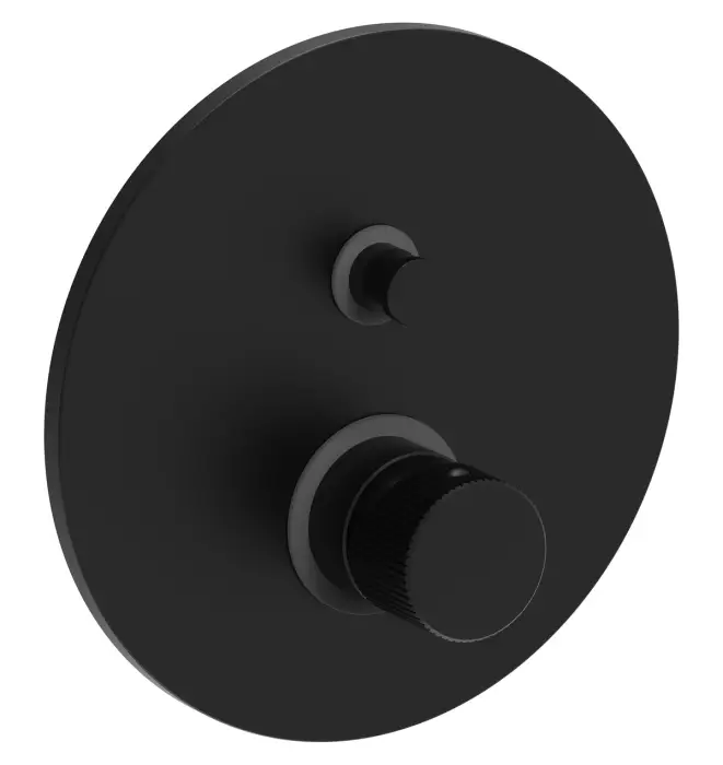 Смеситель для душа Paffoni LIGHT встраиваемый, на 2 выхода, девиатор-кнопка, черный матовый (JO015NO)