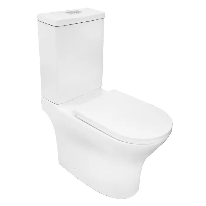 Унитаз-компакт Azario Тэсоро 350х650х830 напольный, безободковый, система смыва "Торнадо", быстросъемное сиденье микролифт (AZ-8501)