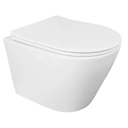 Унитаз подвесной Loranto Кроса 360х485х330 с системой смыва "Tornado", в комплекте с быстросъемным сиденьем микролифт, дюропласт (87266)