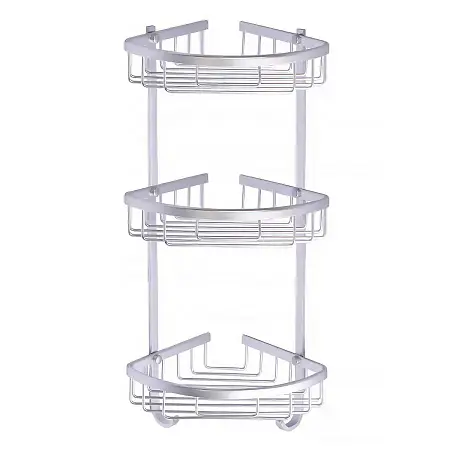 Полка угловая Azario трехэтажная, матовый хром (AZ-814-3)