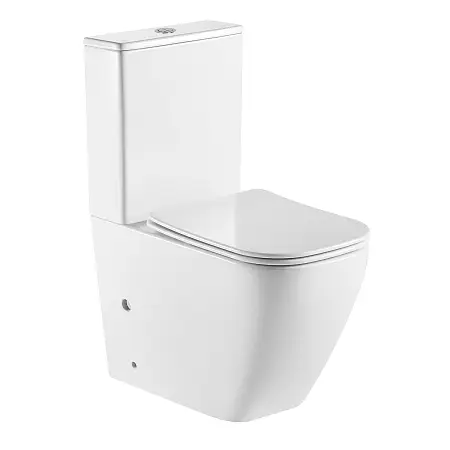 Унитаз-компакт Azario Леванто 620x380x830 напольный, безободковый в комплекте с бачком и сиденьем микролифт (AZ-1228A)