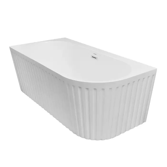 Ванна акриловая Azario LAGO GARDA 1500х750х580 пристенная, рифленая, левосторонняя,  в комплекте с сифоном и металлической рамой (AZ-6724-A2 L 15075)