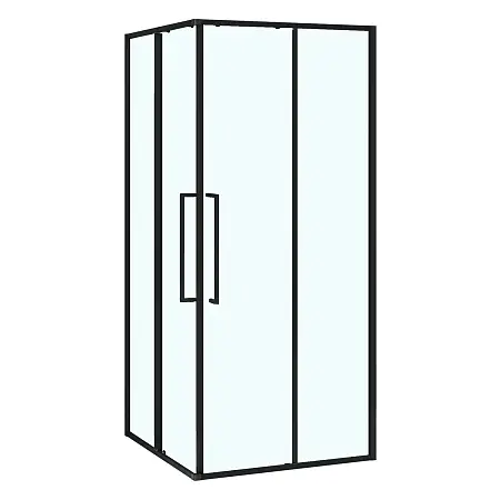 Душевое ограждение Azario SHANGHAI 1000х1000х1950 прозрачное стекло 6 мм, профиль черный матовый (AZ-R43-100-MB-CL)