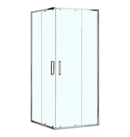 Душевое ограждение Loranto NEO 90x90x190 прозрачное закаленное стекло 5 мм, профиль серебро, без поддона (CS-21809)