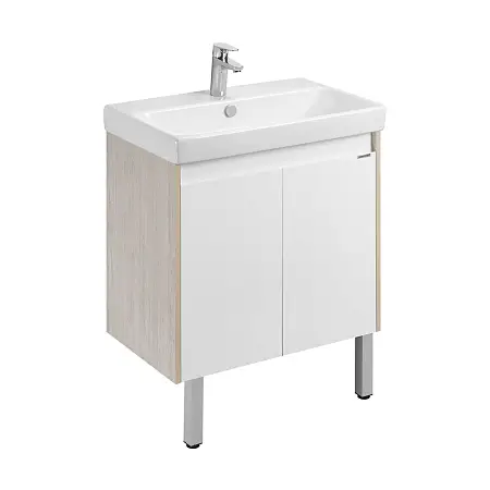 Тумба под раковину AQUATON Сканди 70 Doors универсальная, Белый/Дуб Верона (1A278901SDB20)