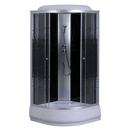 Душевая кабина Loranto 80х80х215 поддон 25см, мозаичный узор, прозрачное стекло 4мм, профиль хром (CS668025K80)