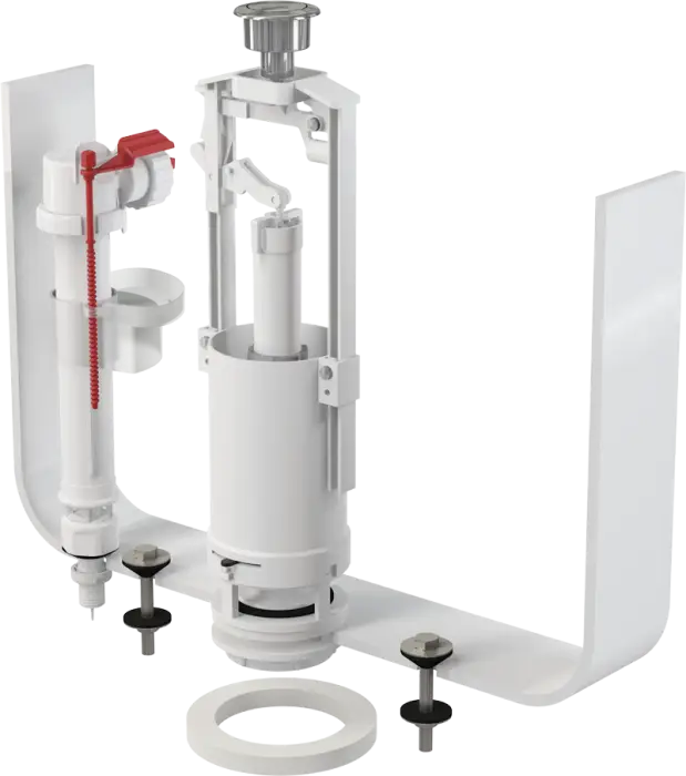 Выпускной комплект Alcaplast, со стоп кнопкой, впускной механизм А17, подключение 3/8'', хром (SA2000S 3/8" CHROM)