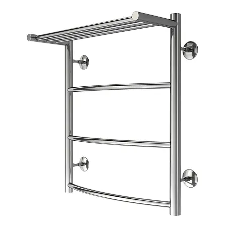 Полотенцесушитель водяной AZARIO VERONA 500/600 с полкой, 3 секции, нижнее/диагональное подключение, 1/2", хром (AZ04156P)