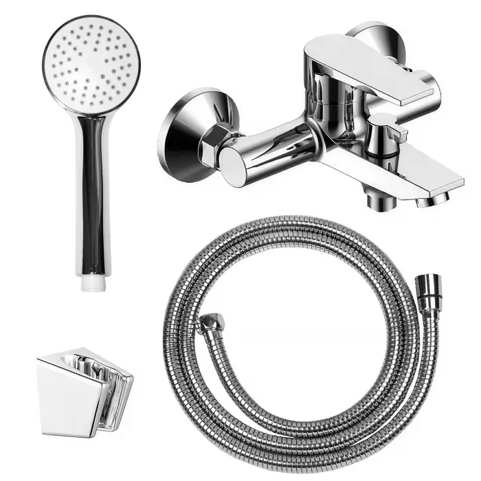 Смеситель для ванны LORANTO SOFIA керамический картридж, с полным душевым набором, хром (LR30273001)