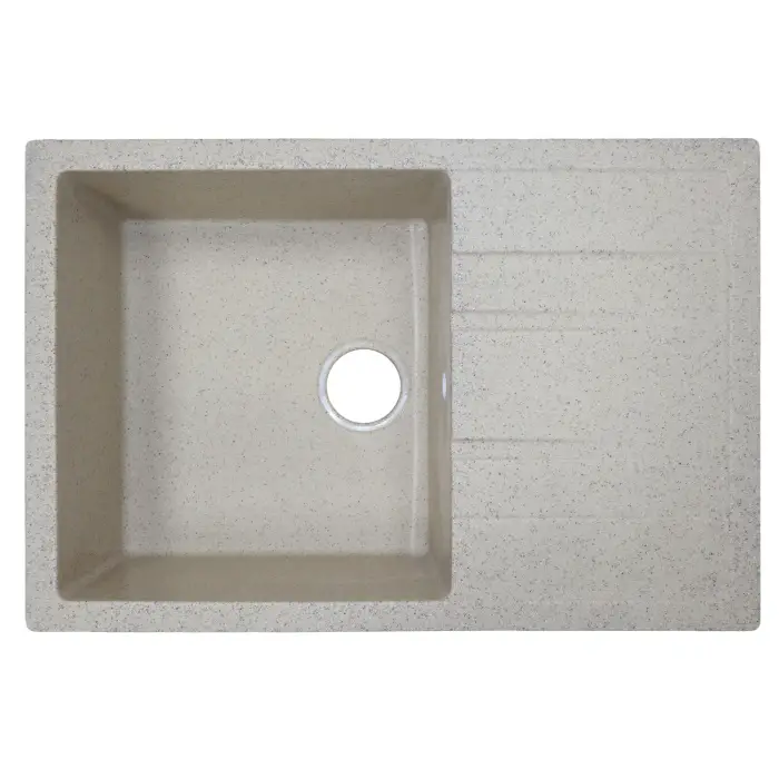 Кухонная мойка AZARIO Rio 750x505x185 искусственный мрамор, с "крылом", сифон в комплекте, цвет песочный (CS00105228)