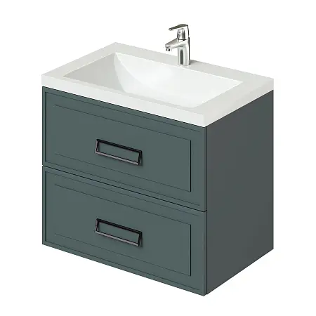 Комплект тумба Итана Pino 75 (744х474х640) подвесная, с раковиной Alisa 75 Веллюто, авокадо (CS00090015)