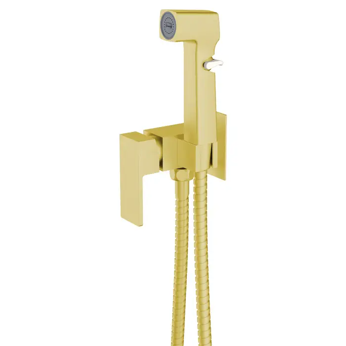 Гигиенический душ Azario Graves со смесителем, керамический картридж, скрытый монтаж, шланг 150 см, золото матовое (AZ-KFX03MG)