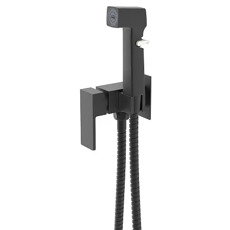 Гигиенический душ Azario Graves со смесителем, керамический картридж, скрытый монтаж, шланг 150 см, черный матовый (AZ-KFX03B)