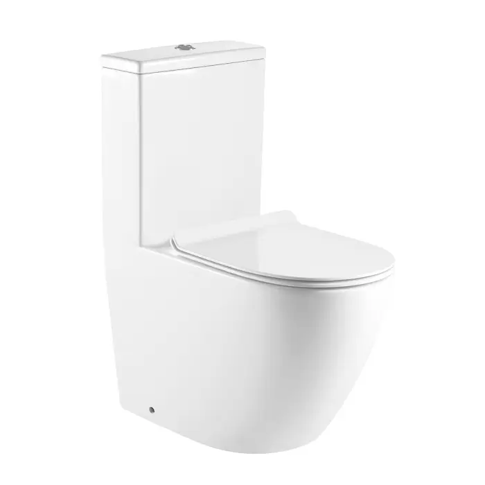 Унитаз-моноблок AZARIO Морано 680x370х830 напольный, безободковый, в комплекте с сиденьем дюропласт микролифт, белый (AZ-1001)