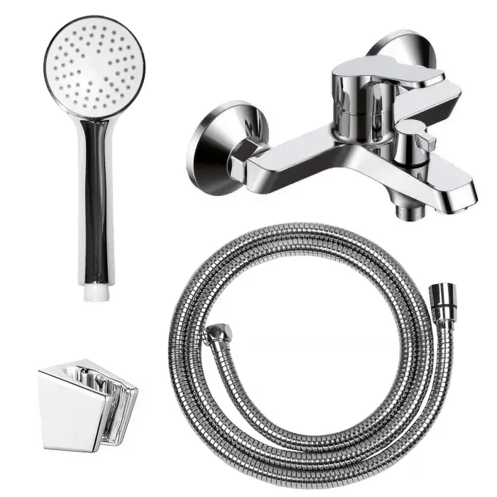 Смеситель для ванны LORANTO TINA керамический картридж, с полным душевым набором, хром (LR30362001)