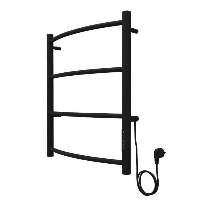 Полотенцесушитель электрический AZARIO Верона 500/600 4 секции, диммер справа, черный (AZ04856B)