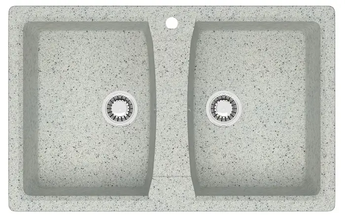 Кухонная мойка AZARIO Elmas 780х500х190 двойная, искусственный мрамор, цвет светло серый (CS00078335)