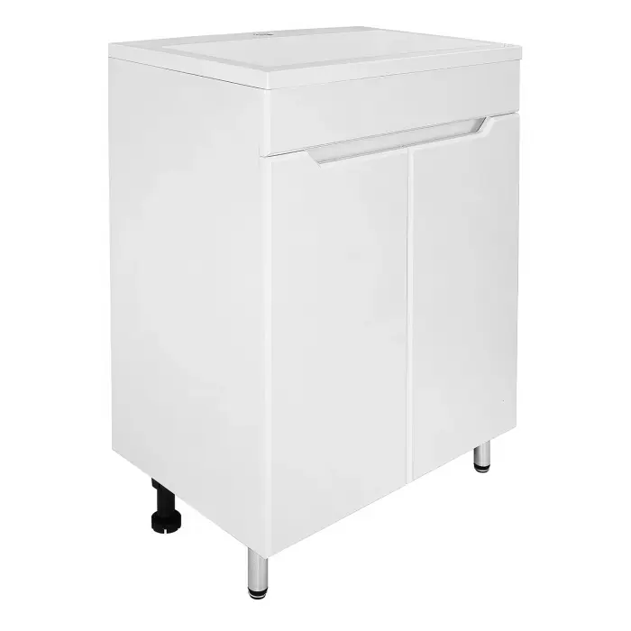 Комплект тумба Loranto Палермо 60Н 595х400х840 напольная, с раковиной Фрея 60, белый (CS00093484)