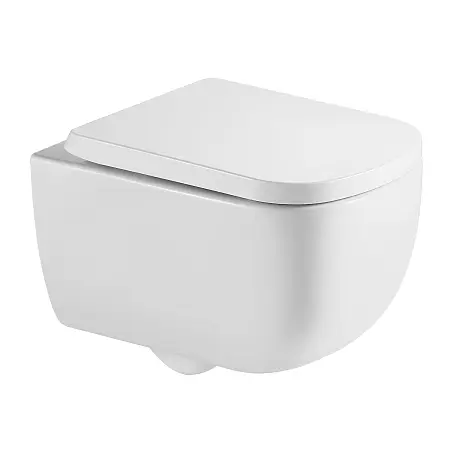 Унитаз подвесной Azario CAMPO 510х360х365 безободковый, система смыва скрытое "Торнадо", с быстросъемным сиденьем микролифт (AZ-1883WH)