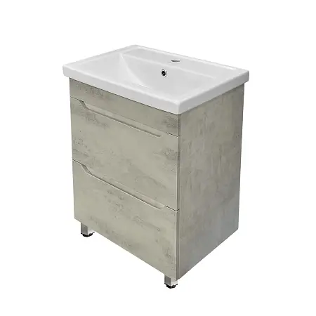 Комплект Azario Тумба Florena 60 с раковиной Фостер 60 CS00097107 светлый бетон