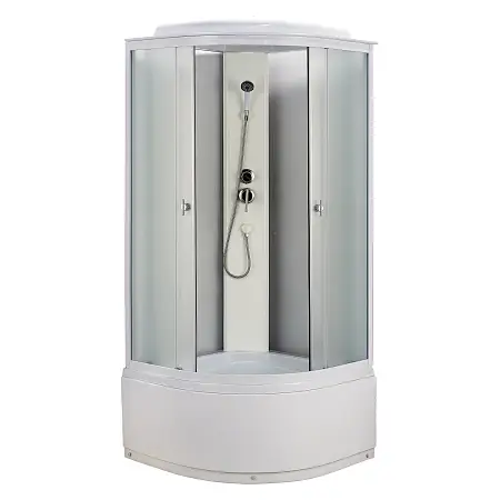 Душевая кабина Loranto 90x90x215 поддон 40 см, 4 мм матовое стекло, профиль и задняя стенка белого цвета (CS-986ТМ/W)